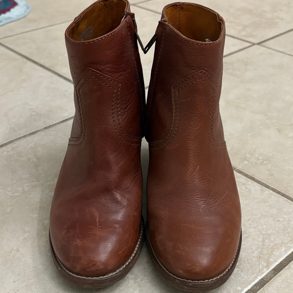 Elegant Brown Leather Ankle Boots